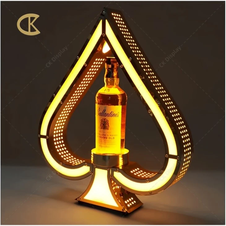 Acrylic LED Illuminated Ace Of Spade Champagne Bottle Presenter