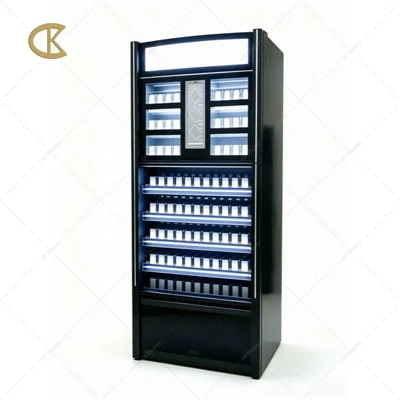 Large Size Cigarette Display Rack with LED Lights and Cabinet Doors